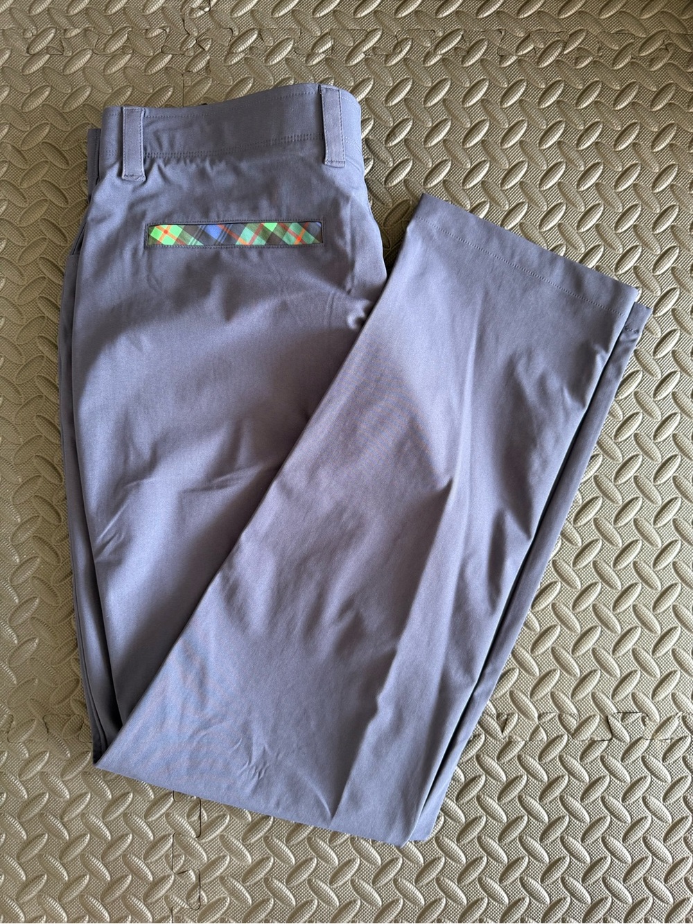 NWT William Murray Golf Light Gray Chino Pants with Argyle Pocket Trim